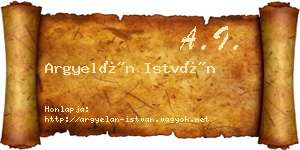 Argyelán István névjegykártya